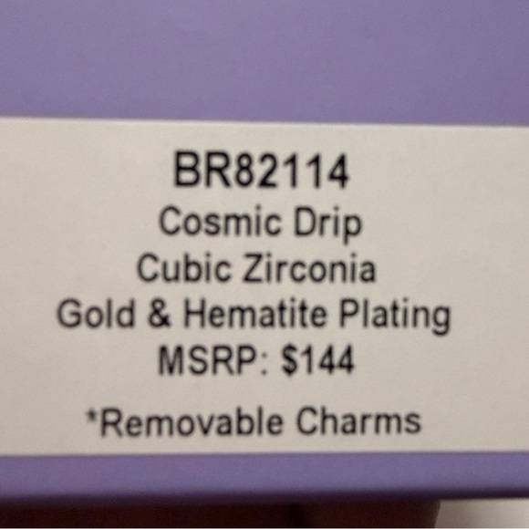 Bomb Party Charmelier ‘Cosmic Drip’ Gold and Hematite Charm Bracelet - Picture 6 of 6